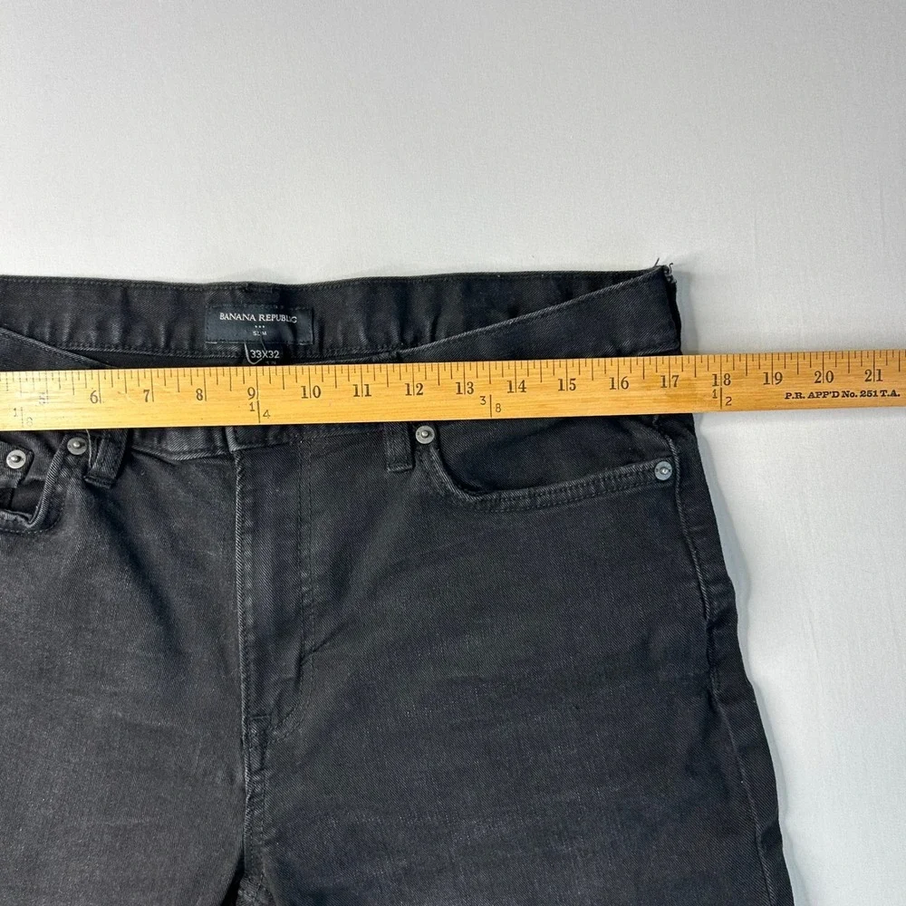 Banana Republic Slim Fit Jeans Mens 33x32 Faded Black Denim Pants